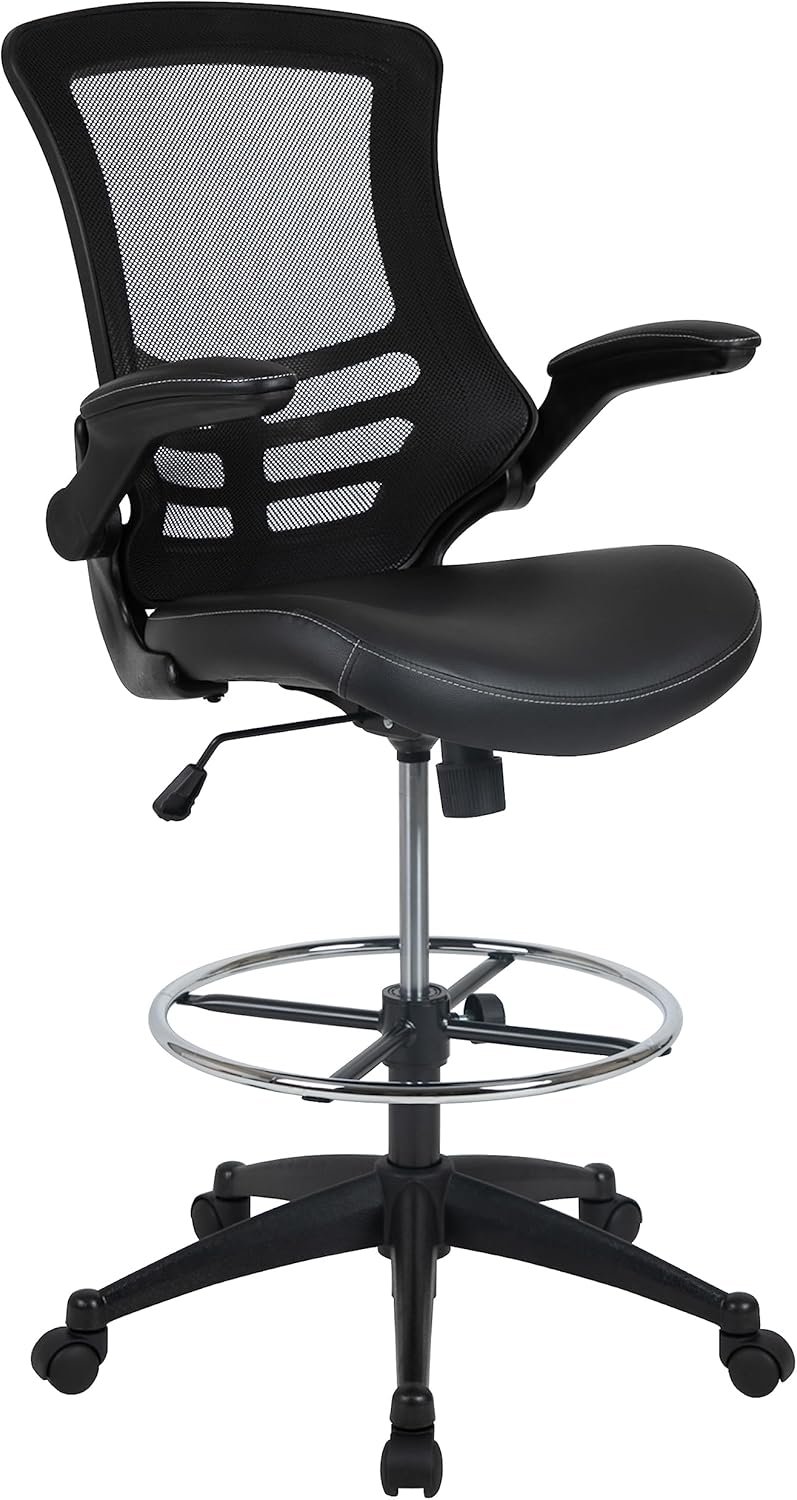 Flash Furniture Kelista Mid-Back Swivel Office Chair with Adjustable LeatherSoft