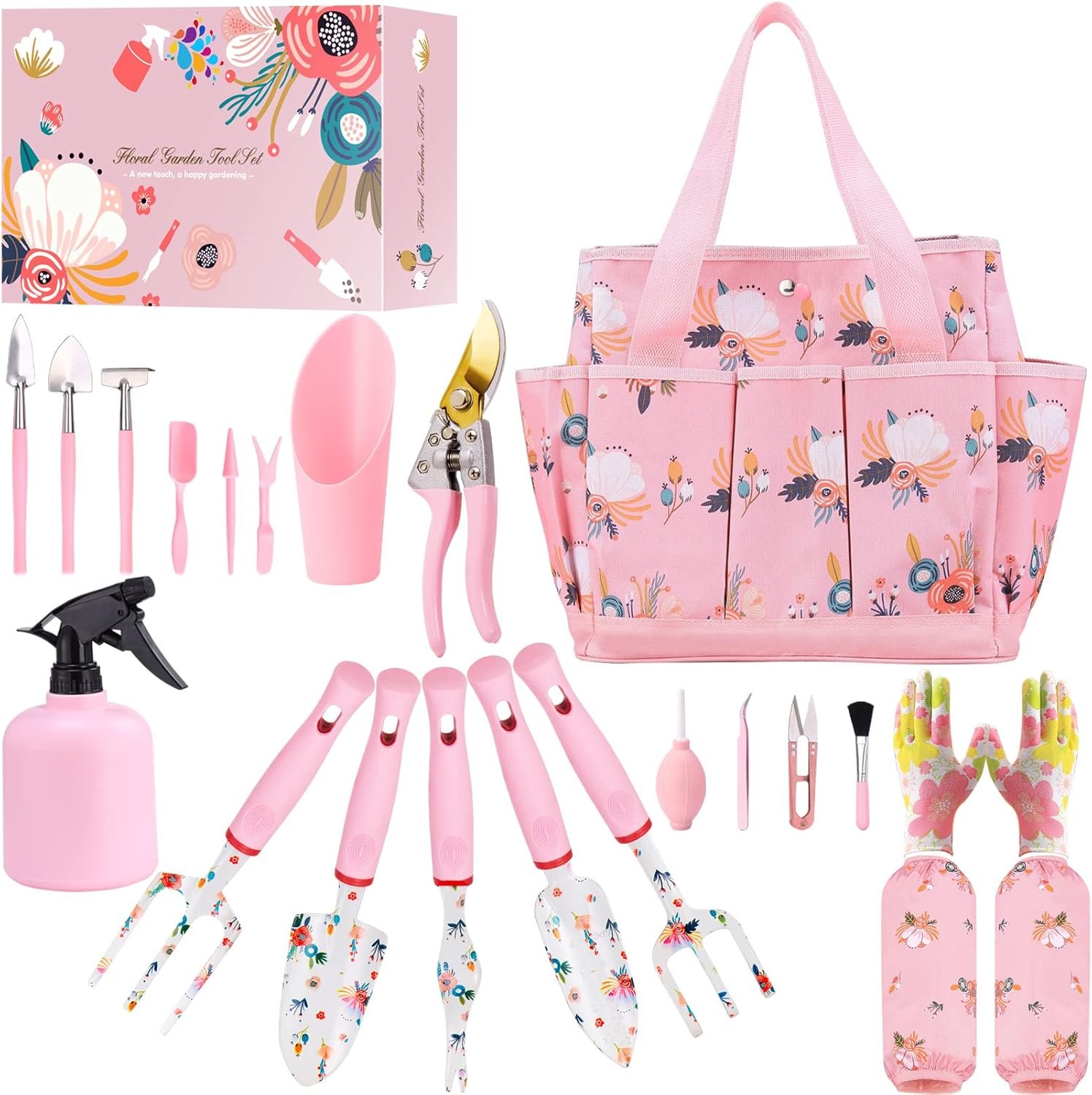 Floral Garden Tools Set,Heavy Duty Gardening Tools for Gardener,Gardening Gifts