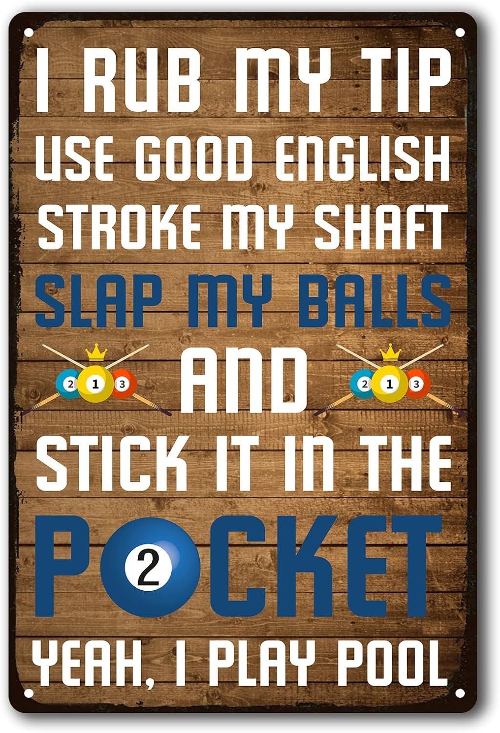 Funny Billiards Tin Sign Pool Table Accessories Pool Room Decor