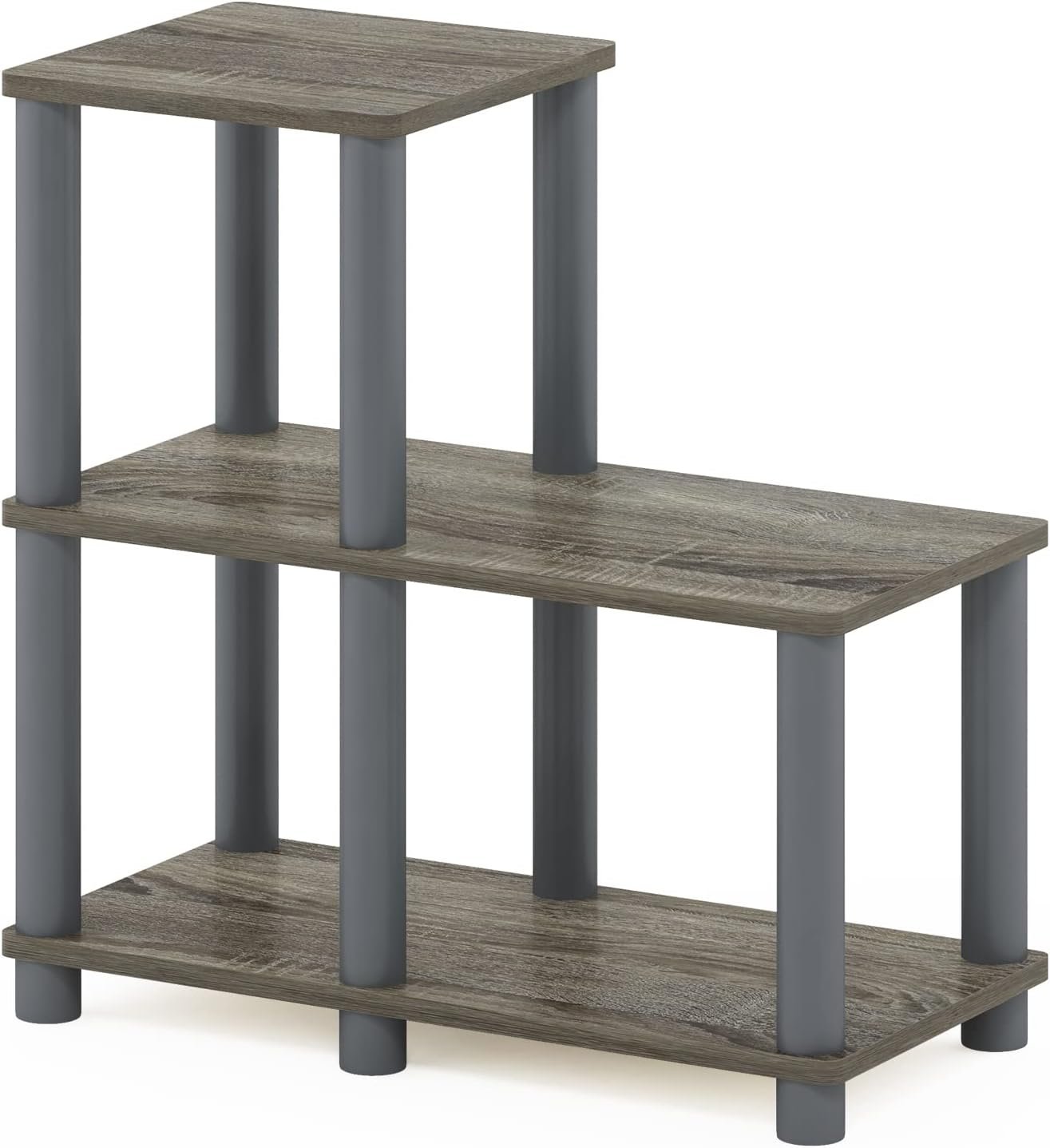 Furinno TURN-N-TUBE Storage Shelves, 2-Tier Ladder Shape Book Shelf with