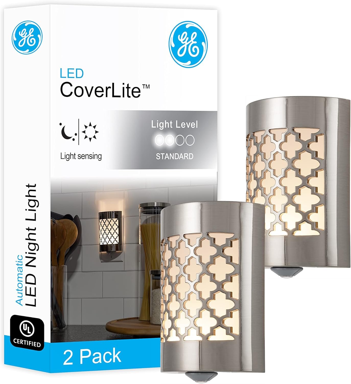 GE CoverLite LED Night Light, Plug-in, Dusk to Dawn Sensor,