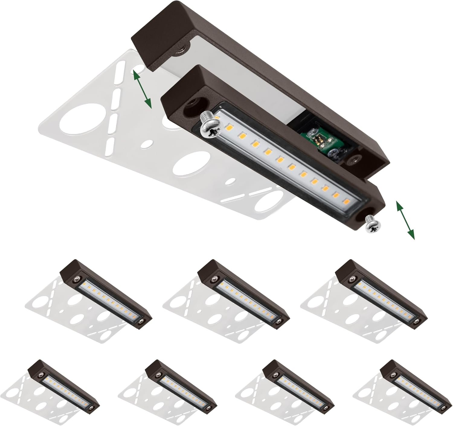 GKOLED 8-Pack Replaceable 6.8" LED Hardscape Lights, Low Voltage Retaining