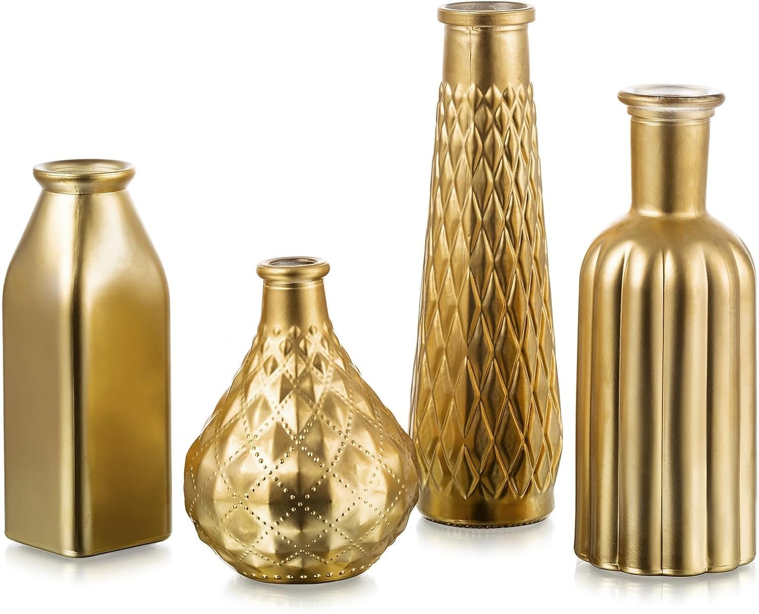 Glasseam Gold Vase for Flowers: Small Glass Vases for Living