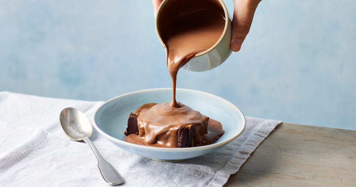 Homemade chocolate custard