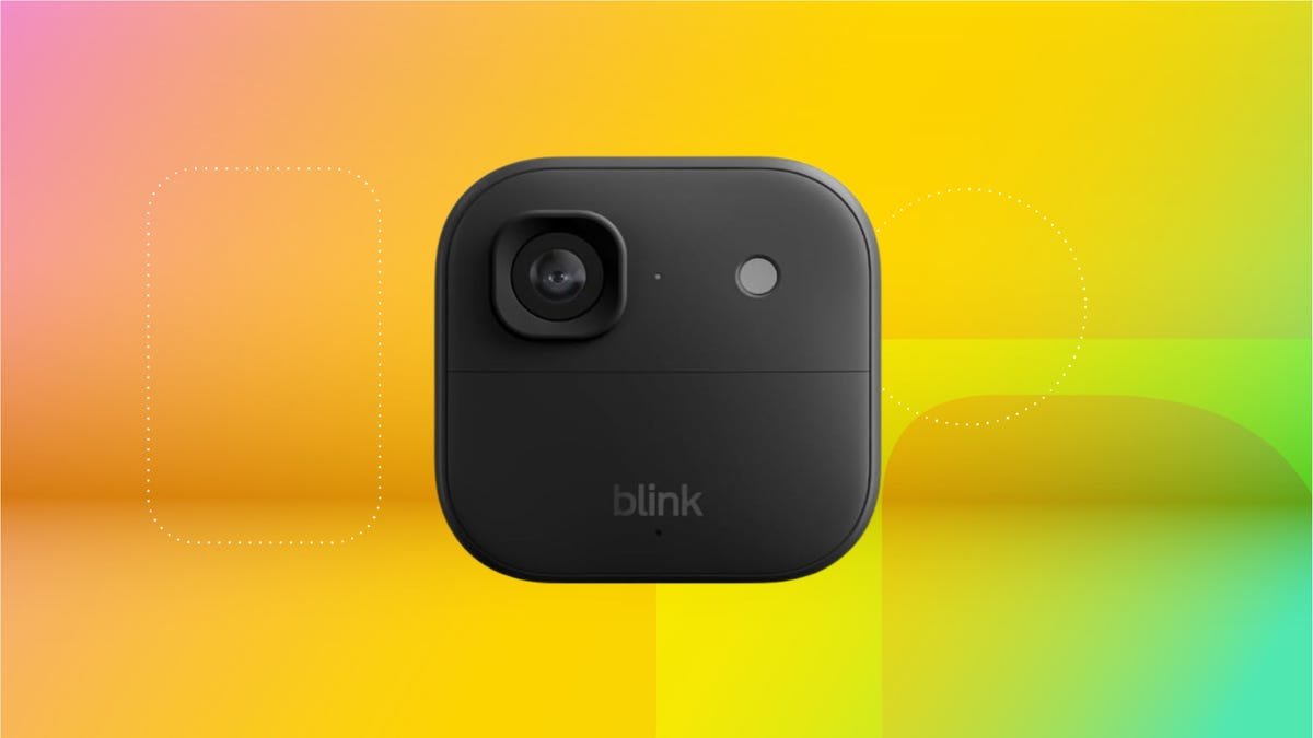 two small, black square security camera devices against a pink and black gradient with the text "BLACK FRIDAY" in the background