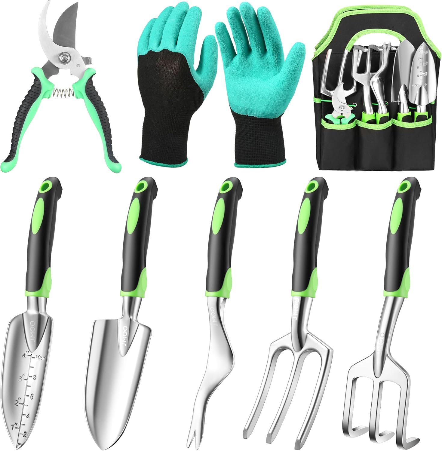 JMOO Garden Tools, 8-Piece Garden Tool Set with Non-Slip Ergonomic