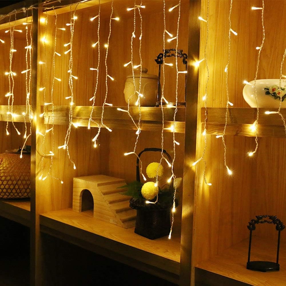 Lainin 3.5M/11ft 96 LED Warm White Linkable Fairy Curtain String