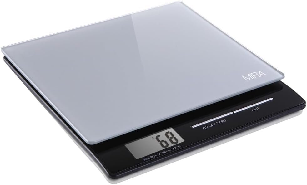 MIRA 11 lb Digital Food Scale - Glass Platform with