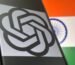 OpenAI logo over flag of India