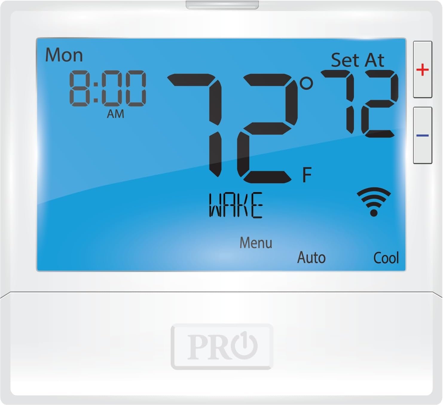 PRO1 T855iSH 8” Backlit WiFi Thermostat, 7-Day Programmable, 2H/2C Conventional,