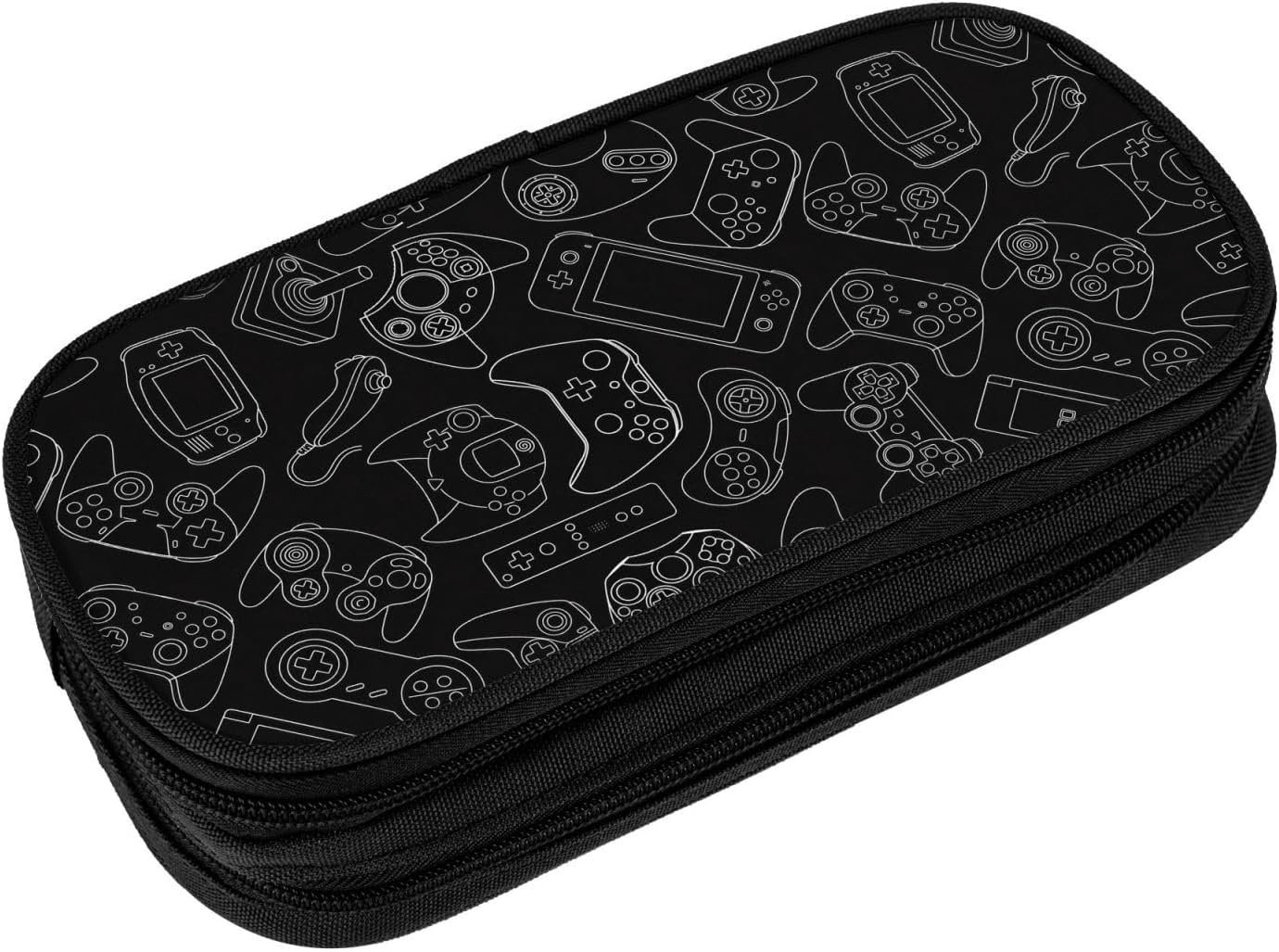 Perinsto Video Game Controller Background Pencil Case Big Capacity Multi