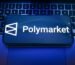 In this photo illustration, a Polymarket logo is displayed on a smartphone on top of a laptop.