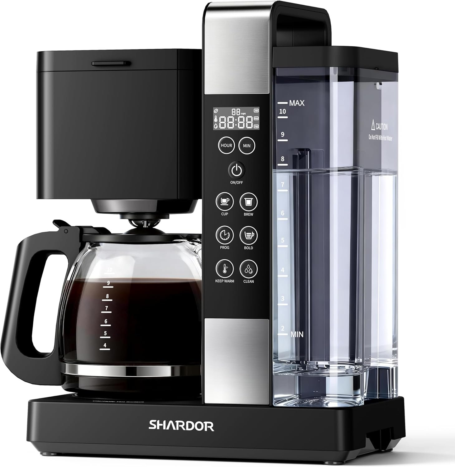 SHARDOR 10-Cup Coffee Maker, Programmable Drip Coffee Machine with 2–10
