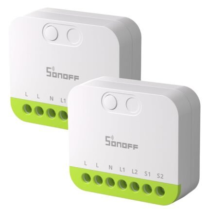 SONOFF MINI Duo 2-Channel Zigbee Smart Switch, Zigbee 3.0, 16A Total Load, Remote & Automated Control via Zigbee Hub, Neutral Required, Alexa/Google Assistant Compatible, 2-Pack