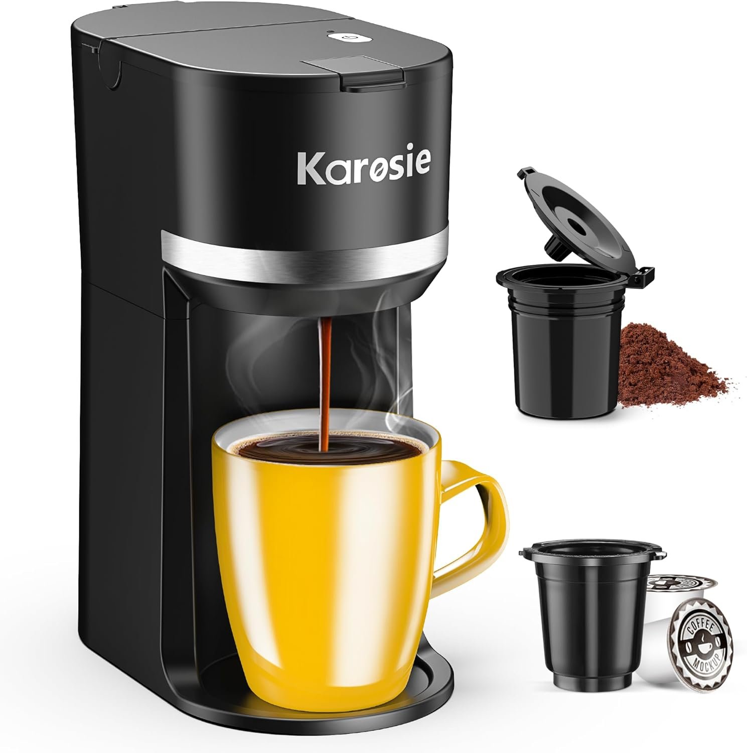 Single Serve Coffee Maker for K-Cup and Grounds, Fast Brew,