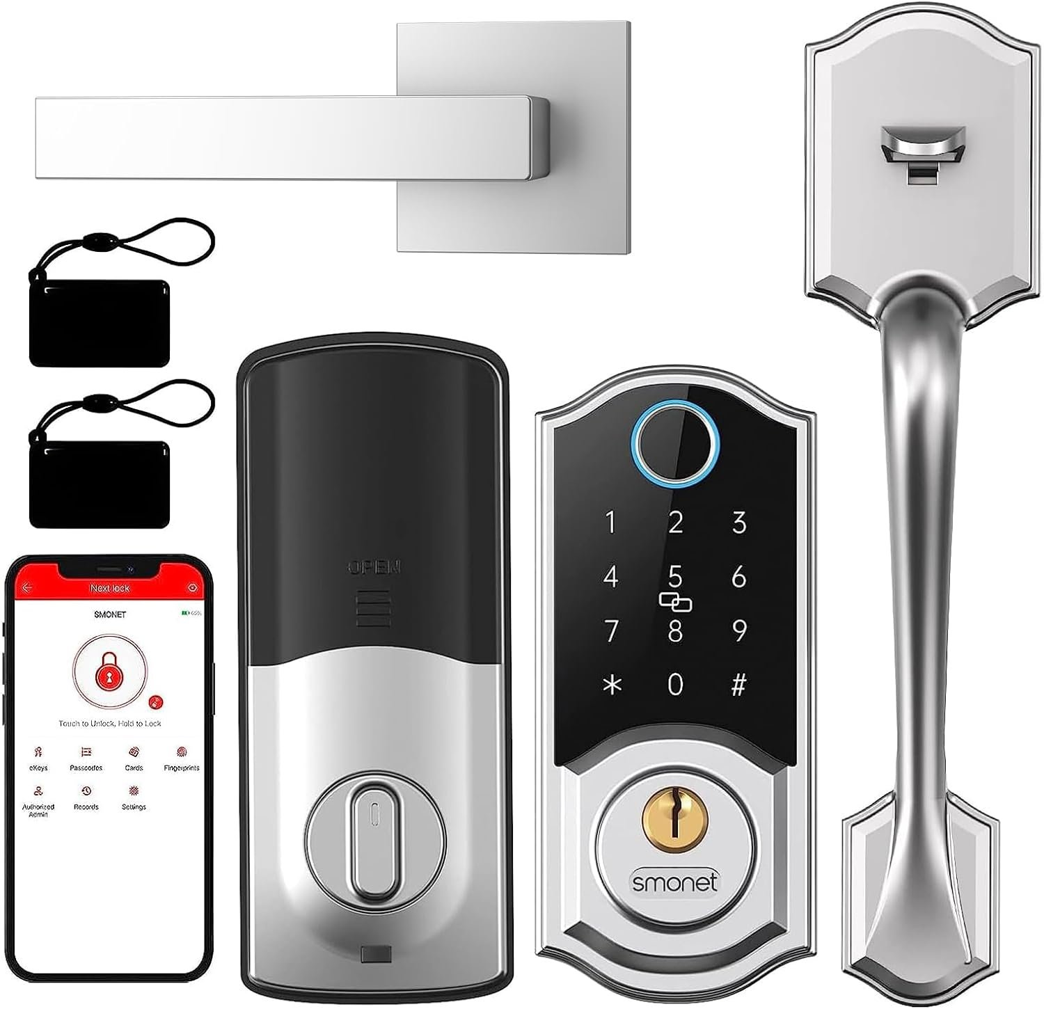 Smart Front Door Lock Set: SMONET Keyless Entry Door Lock