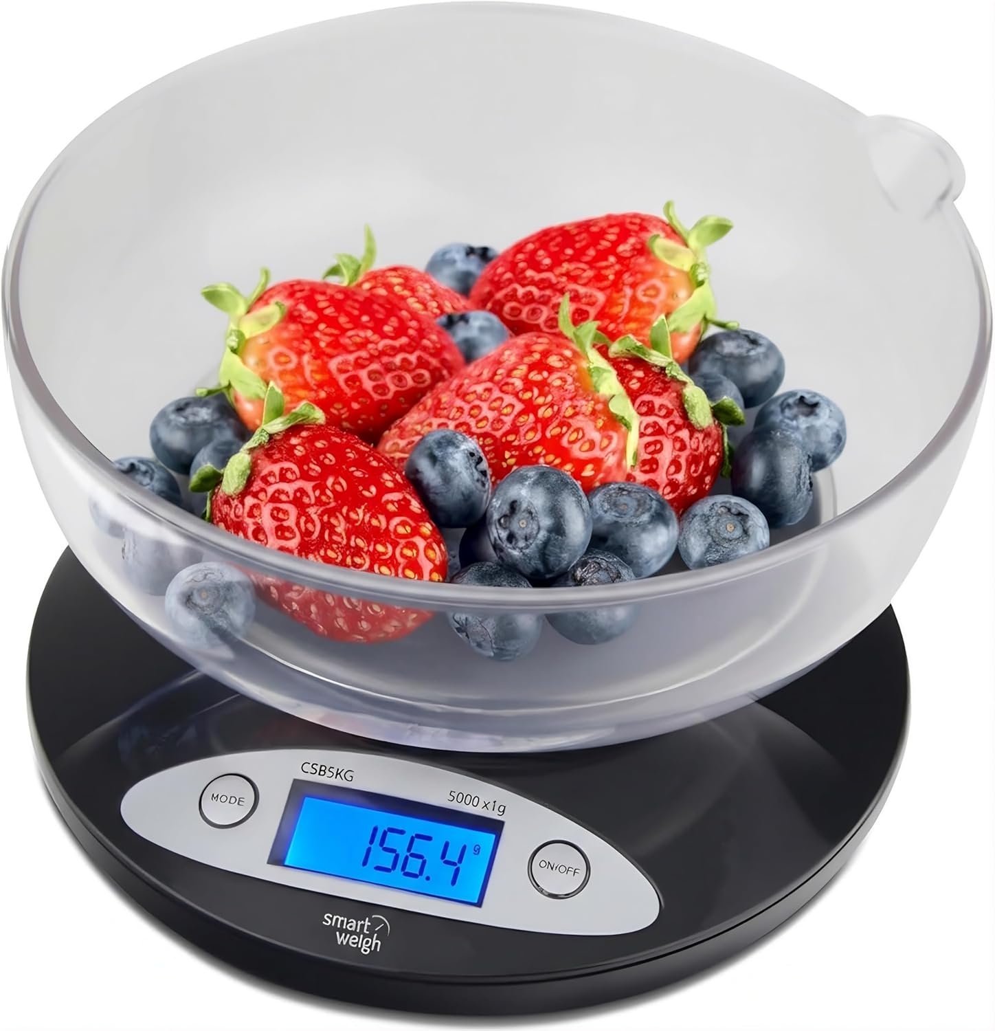 Smart Weigh Digital Kitchen Scale with Removable Bowl – 11lb/5kg