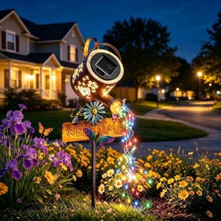 Solar Watering Can Lights, Solar Lights Outdoor Decor, Garden Decor Lights, IP65 Waterproof Hanging Lantern Lights, Outside Garden Flower Bed Decor Light for Moms Birthday