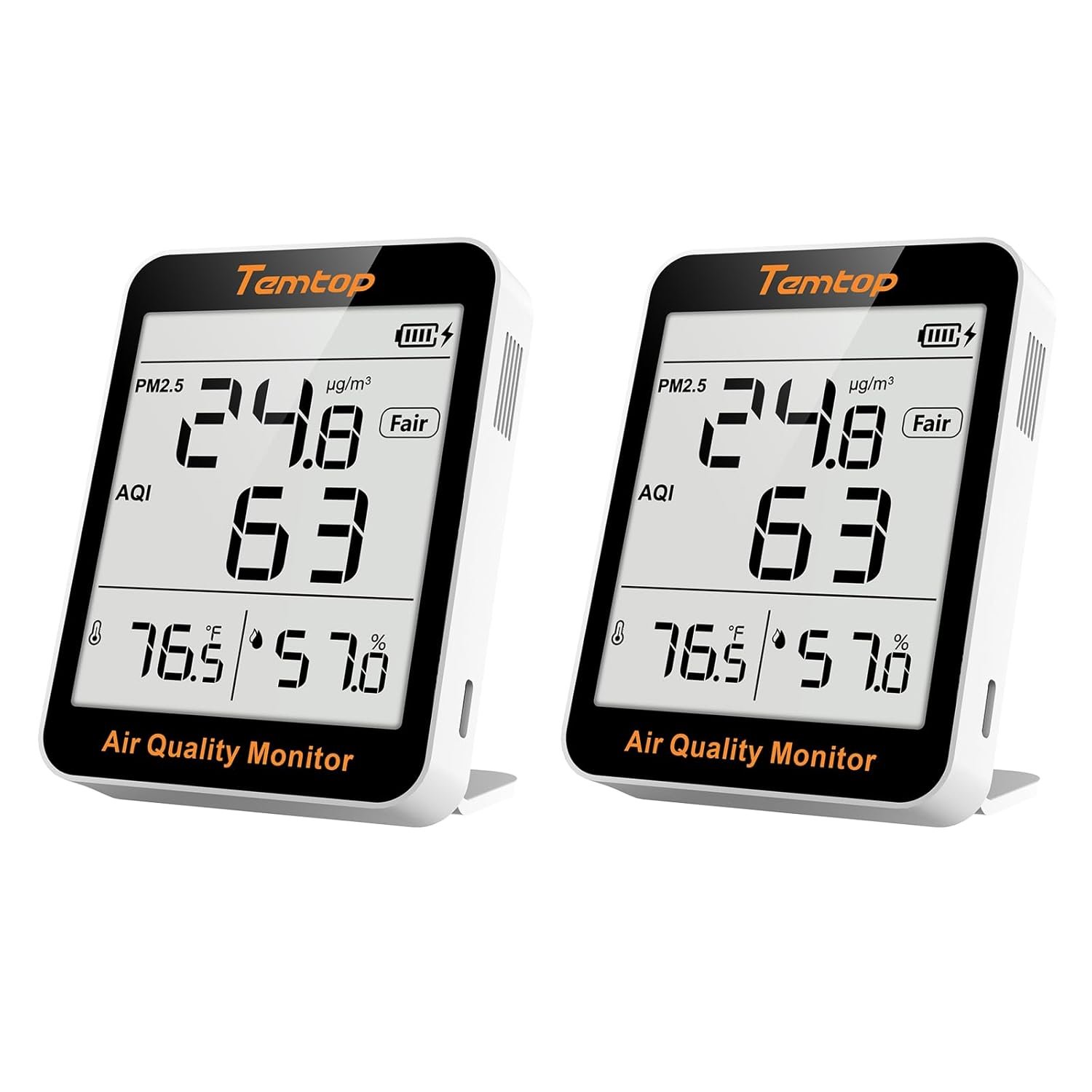 Temtop 2 Pack S1 Indoor Air Quality Monitor, Portable AQI