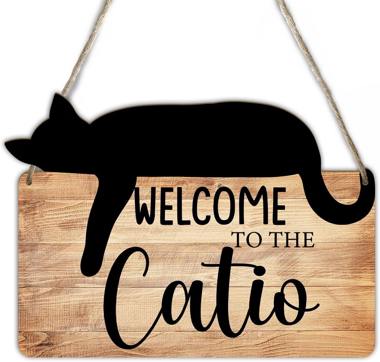Welcome to the Catio Wood Sign Cat House Signs Cat