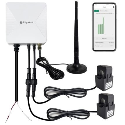 WiFi Energy Monitor with 2 * 200A Clamps, Real-Time Electricity Tracking, Smart Home Power Management, WiFi Meter Solar/Net Metering, Home Energy Automation and Control