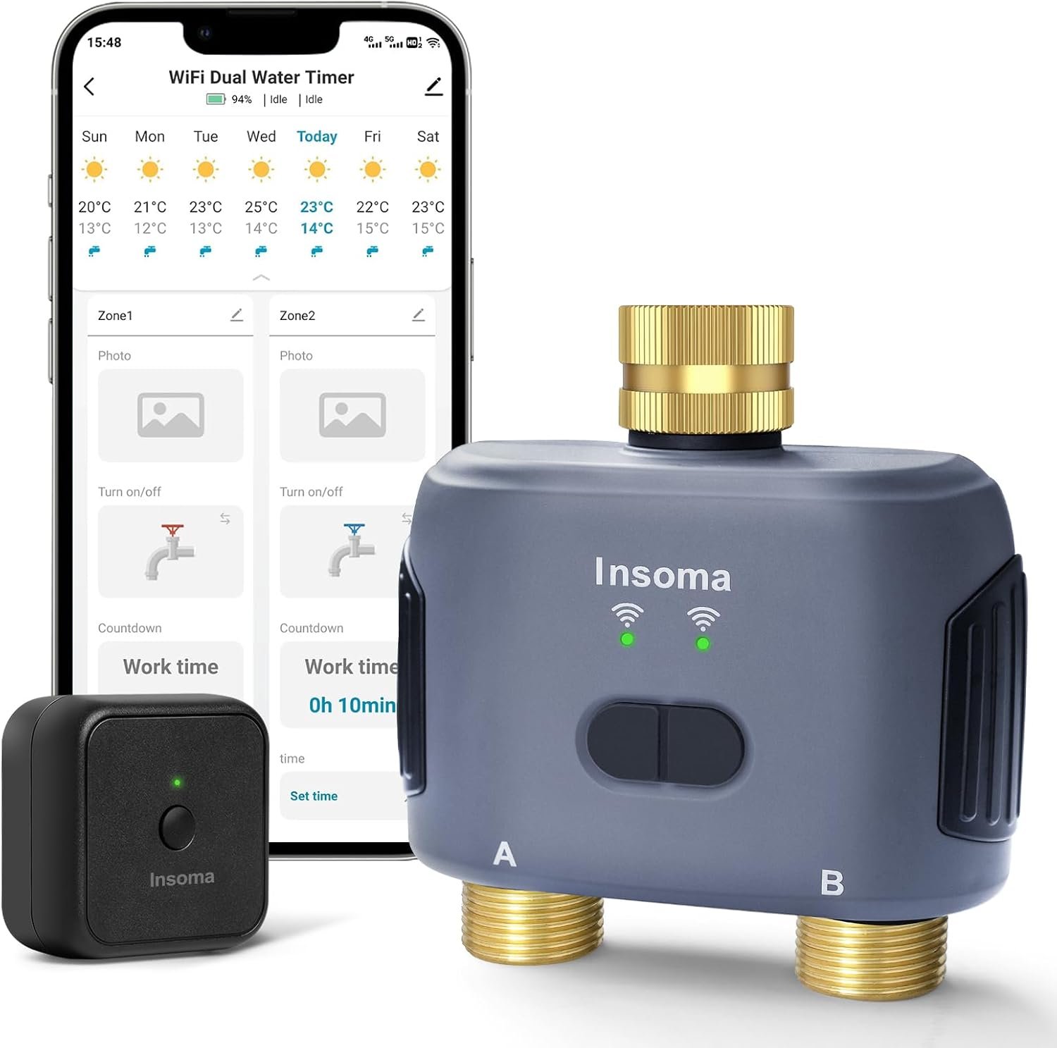 WiFi Water Timer for Garden Hose with Brass Inlet &