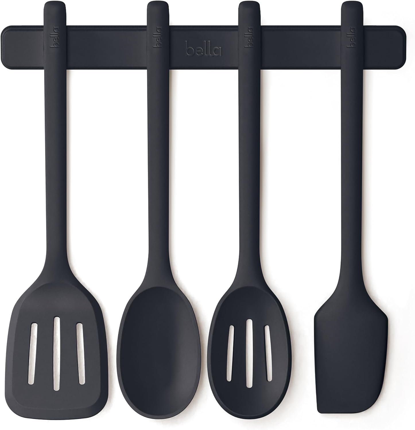 bella 5-Piece Kitchen Tool Set with Magnetic Rack, Silicone, Turner,