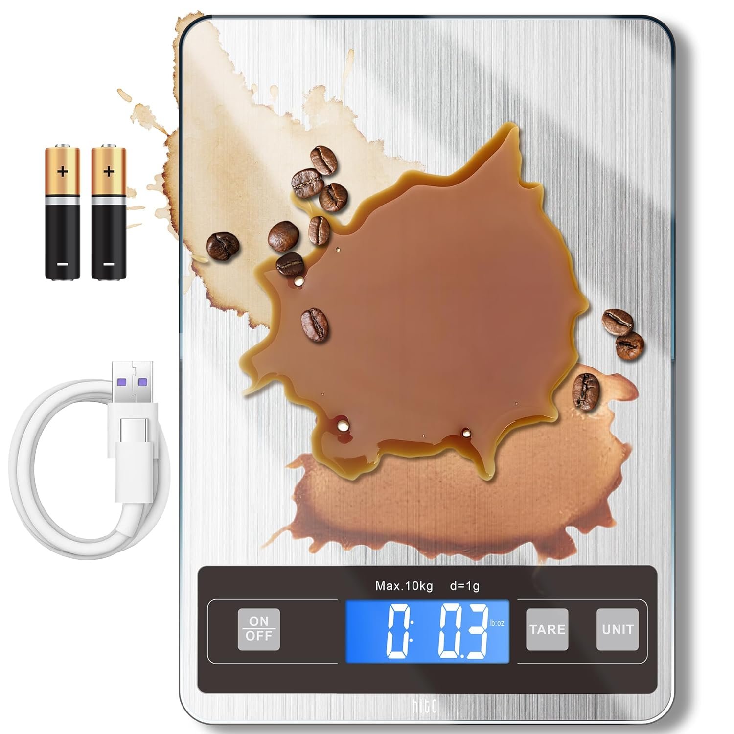 hito 22lb Food Scale, Digital Kitchen Scale with Type-C &