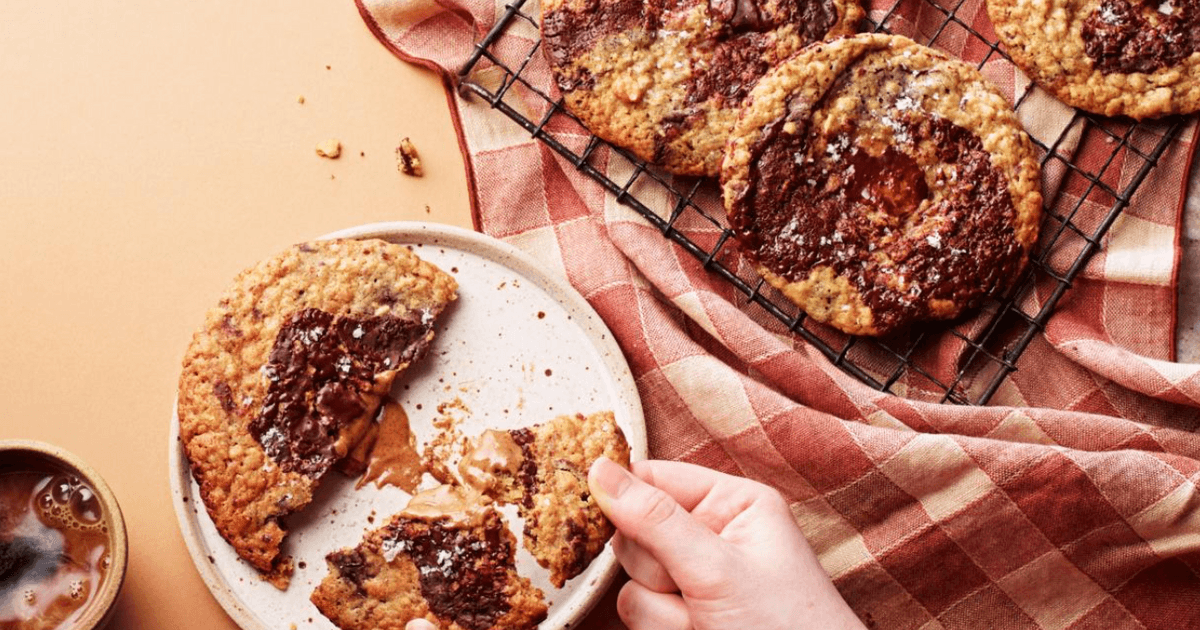 Knobbly salted almond & chocolate chunk cookies
