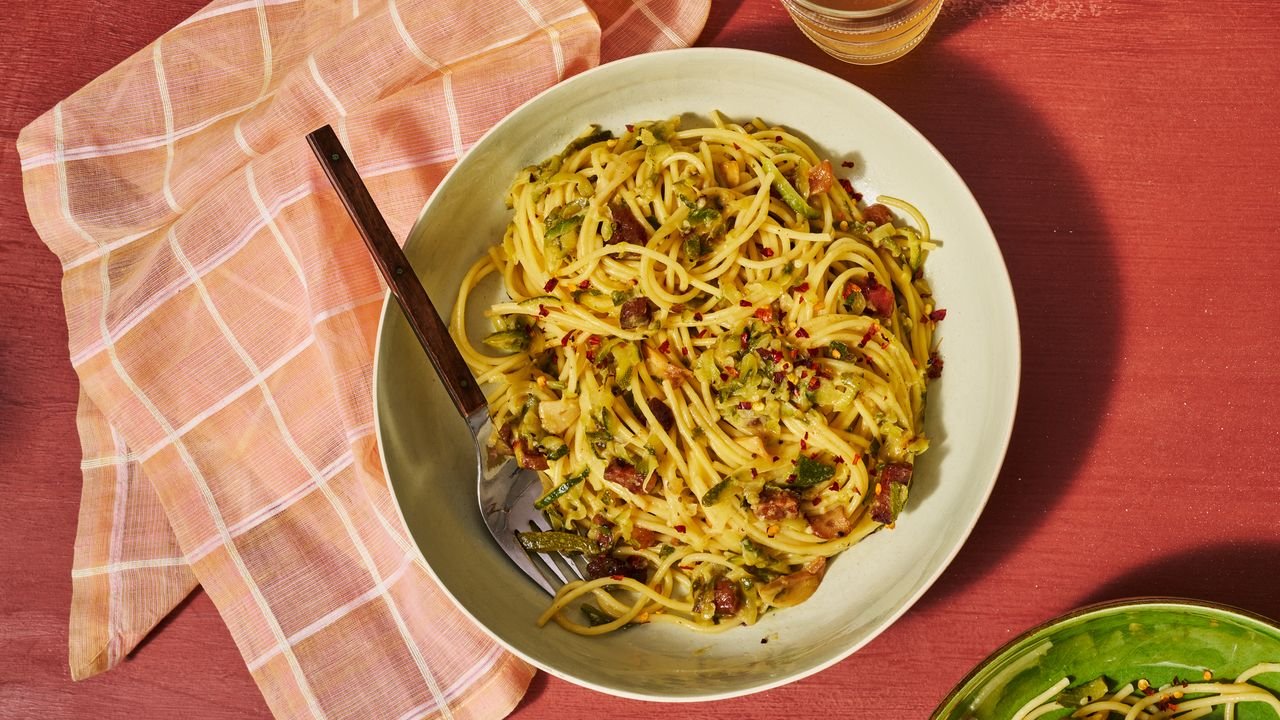 Spaghetti With Zucchini and Guanciale Recipe