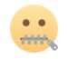 Flat Design Smiley Face with zipped lips