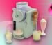 An ice cream maker with ice cream, shake and sale sticker on a pink and green CNET background.