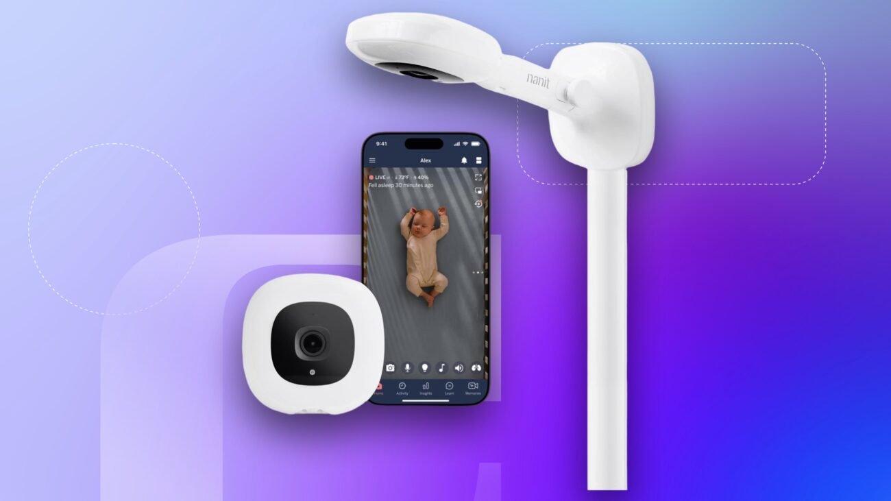 Nanit smart baby monitor against CNET commerce background.